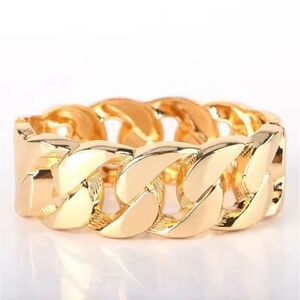 Brand New Gold Tone Chain Style Bangle Bracelet